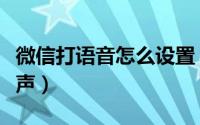 微信打语音怎么设置（微信打语音怎么设置铃声）