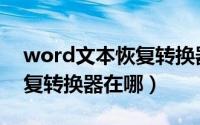 word文本恢复转换器在哪里（word文本恢复转换器在哪）