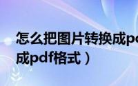 怎么把图片转换成pd格式（怎么把图片转换成pdf格式）