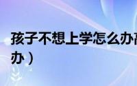 孩子不想上学怎么办高中（孩子不想上学怎么办）