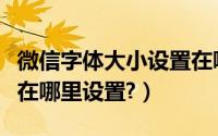 微信字体大小设置在哪里（微信字体大小设置在哪里设置?）