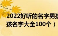 2022好听的名字男孩有哪些（好听稀少的男孩名字大全100个）