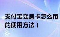 支付宝变身卡怎么用（支付宝行走路线变身卡的使用方法）