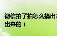 微信拍了拍怎么搞出来的（微信拍了拍怎么弄出来的）