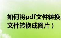 如何将pdf文件转换成cad格式（如何将pdf文件转换成图片）