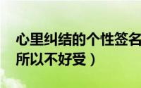 心里纠结的个性签名2022最新（活得太明白所以不好受）