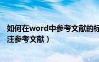 如何在word中参考文献的标注（怎样在word文档内容中标注参考文献）