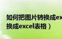 如何把图片转换成excel表格（如何把图片转换成excel表格）