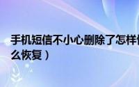 手机短信不小心删除了怎样恢复（手机短信不小心删除了怎么恢复）