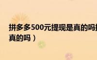 拼多多500元提现是真的吗提现秘籍（拼多多500元提现是真的吗）