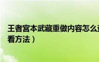 王者宫本武藏重做内容怎么查看（王者宫本武藏重做内容查看方法）