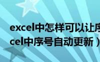 excel中怎样可以让序号自动更新（如何使excel中序号自动更新）