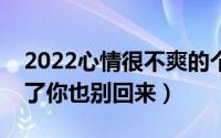 2022心情很不爽的个性签名非常生气（浪够了你也别回来）