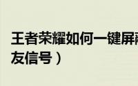 王者荣耀如何一键屏蔽队友信号（如何屏蔽队友信号）