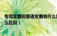 专用发票和普通发票有什么区别（专用发票和普通发票有什么区别）