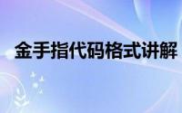 金手指代码格式讲解（金手指代码怎么用）