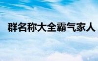 群名称大全霸气家人（适合家人群的名字）