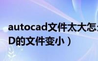 autocad文件太大怎么变小（如何使AutoCAD的文件变小）