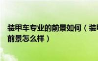 装甲车专业的前景如何（装甲车辆工程专业就业方向与就业前景怎么样）