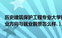 历史建筑保护工程专业大学排名（历史建筑保护工程专业就业方向与就业前景怎么样.）