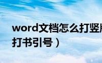 word文档怎么打竖版文字（word文档怎么打书引号）