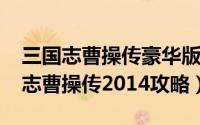 三国志曹操传豪华版2011版攻略（豪华三国志曹操传2014攻略）