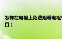 怎样在电视上免费观看电视节目（怎么免费收看高清电视节目）