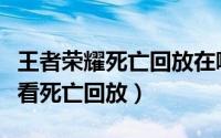 王者荣耀死亡回放在哪里看（王者荣耀怎么查看死亡回放）