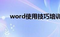 word使用技巧培训（word使用技巧）