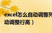 excel怎么自动调整列宽在哪里（excel怎么自动调整行高）