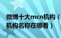 微博十大mcn机构（微博账号显示所属MCN机构名称在哪看）