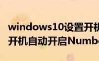 windows10设置开机自启动（windows 10 开机自动开启NumberLock）