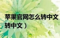 苹果官网怎么转中文（苹果官网都是英文如何转中文）