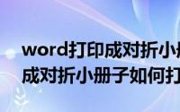 word打印成对折小册子怎么打（word打印成对折小册子如何打）