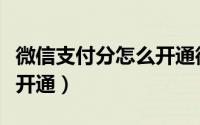 微信支付分怎么开通微粒贷（微信支付分怎么开通）