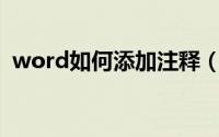 word如何添加注释（Word如何添加脚注）