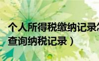 个人所得税缴纳记录怎么查（个人所得税如何查询纳税记录）