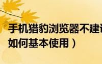 手机猎豹浏览器不建议访问（手机猎豹浏览器如何基本使用）