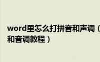 word里怎么打拼音和声调（word怎么打拼音 word打拼音和音调教程）