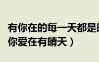 有你在的每一天都是晴天是什么歌词（因为有你爱在有晴天）