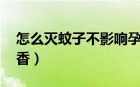 怎么灭蚊子不影响孕妇（怎么灭蚊子 不用蚊香）