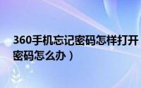 360手机忘记密码怎样打开（360手机私密系统忘了进入的密码怎么办）