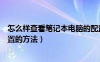 怎么样查看笔记本电脑的配置（教你怎么查看笔记本电脑配置的方法）