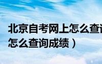 北京自考网上怎么查询成绩单（北京自考网上怎么查询成绩）