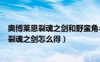 奥博莱恩裂魂之剑和野蛮角斗士的巨剑（WOW中奥伯莱恩裂魂之剑怎么得）