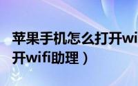 苹果手机怎么打开wifi热点（苹果手机怎么打开wifi助理）