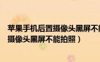 苹果手机后置摄像头黑屏不能拍照维修费用（苹果手机后置摄像头黑屏不能拍照）