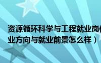 资源循环科学与工程就业岗位（资源循环科学与工程专业就业方向与就业前景怎么样）