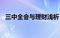 三中全会与理财浅析：[9]政策与理财分析