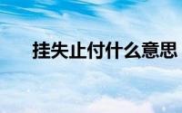 挂失止付什么意思（挂失止付的意思）